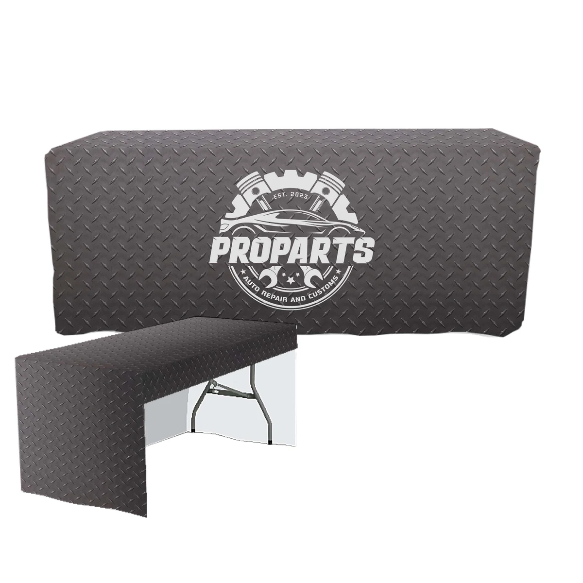 6 ft. 3 Sided Fitted PolyPoplin Table Cover (Dye Sub Full Cloth) 1