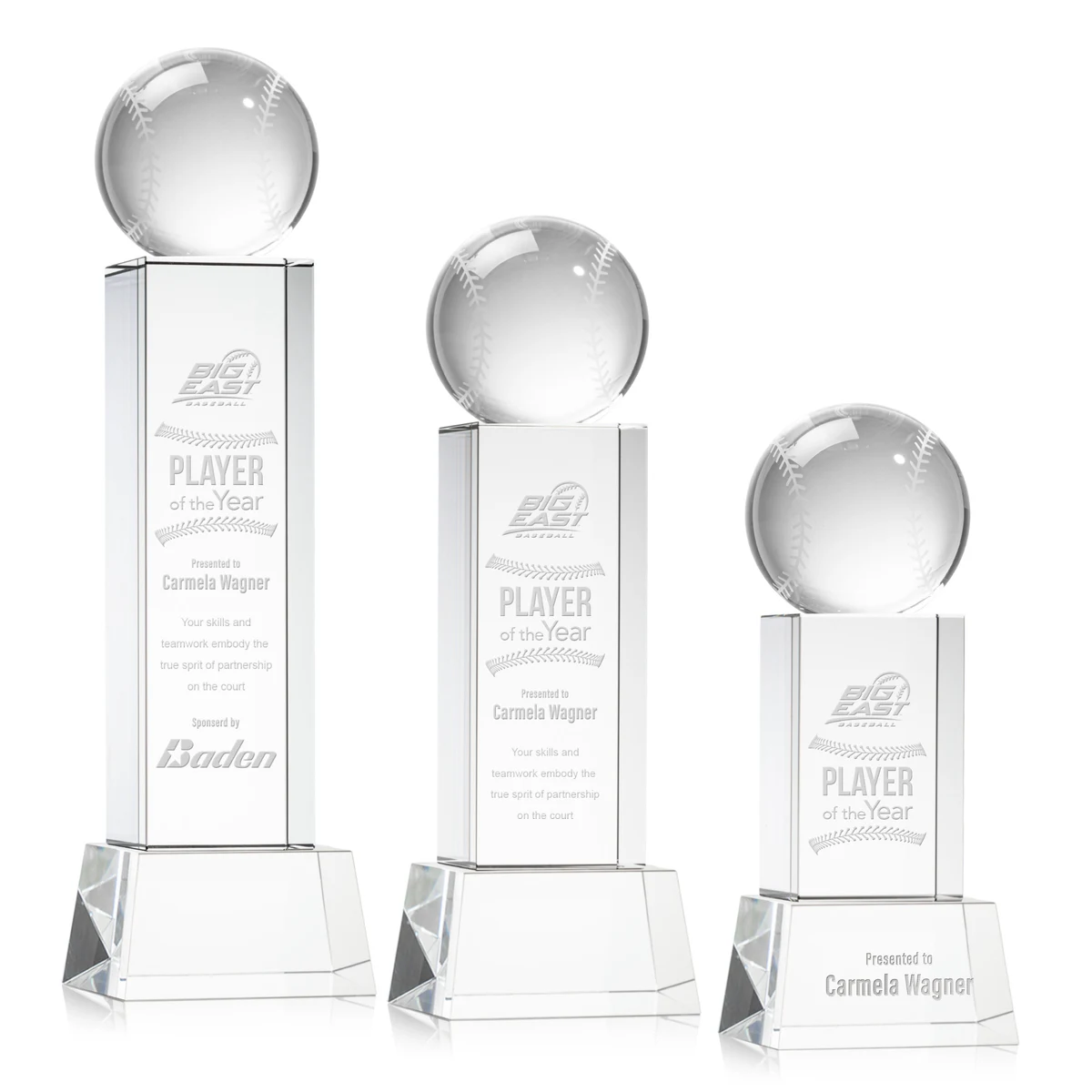 Baseball Award on Belcroft Base - Clear 1