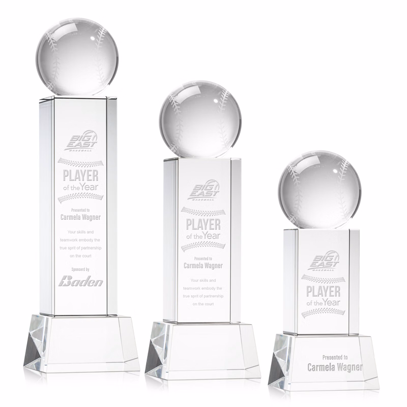 Baseball Award on Belcroft Base - Clear