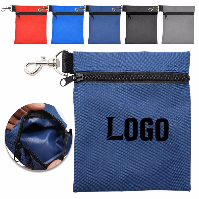 Nylon Golf Zipper Pouch With Clip
