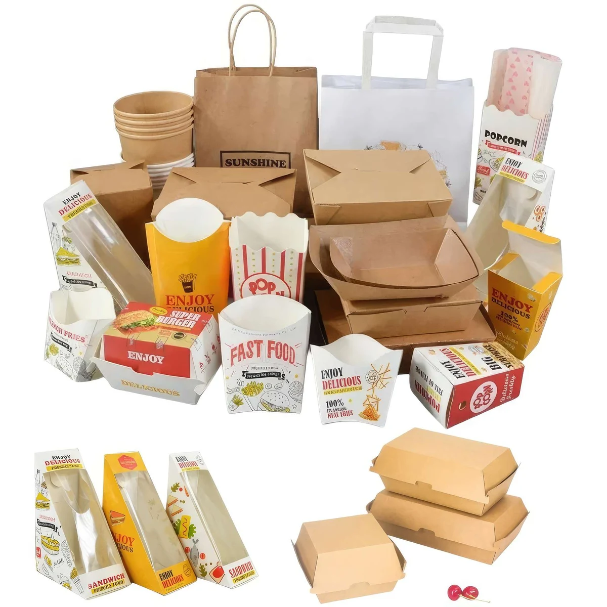 Custom Printed Takeout Packaging Kraft Paper Boxes 1