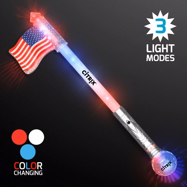 Flashing American Flag LED Jumbo Wand