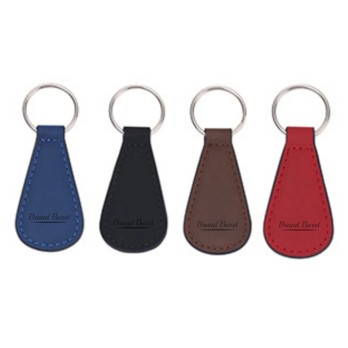 Drop Shape Leather Keychain 1