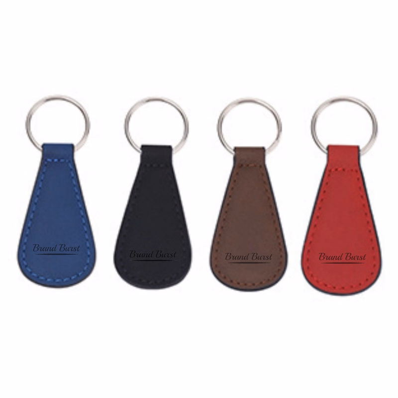 Drop Shape Leather Keychain