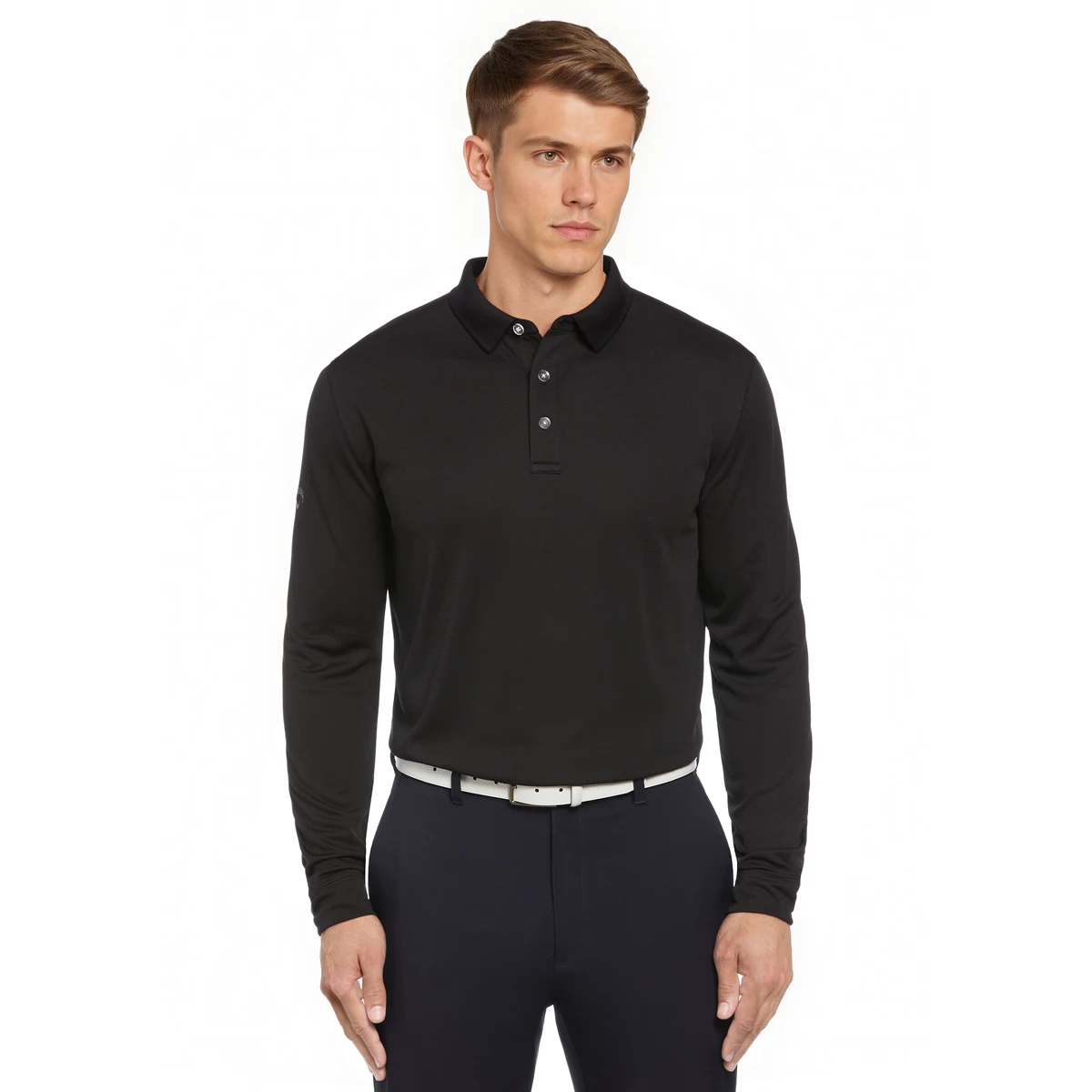 Solid Long Sleeve Polo 1