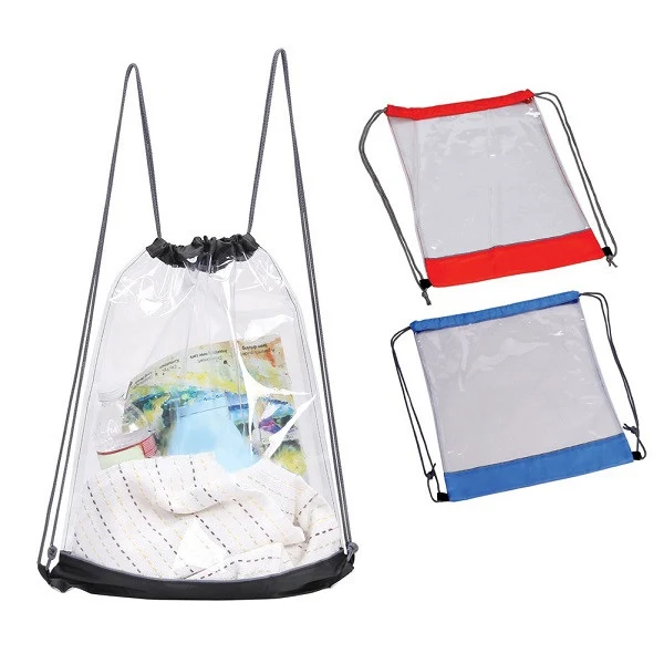 Clear Drawstring Backpack (9 7/8" W x 13 3/4" H) 1