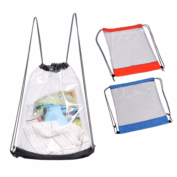 Clear Drawstring Backpack (9 7/8" W x 13 3/4" H)