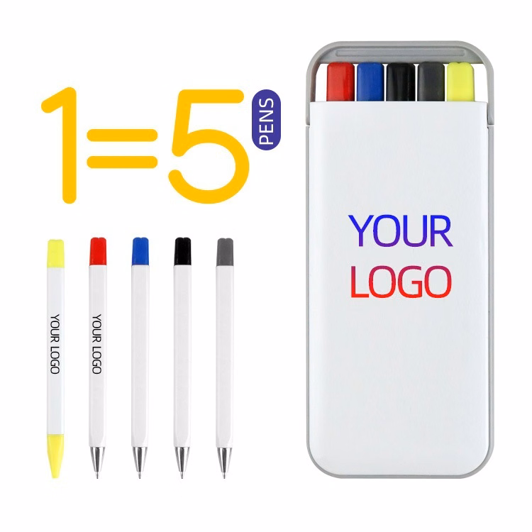 Rainbow Pen, Pencil & Highlighter Set With Portable Case