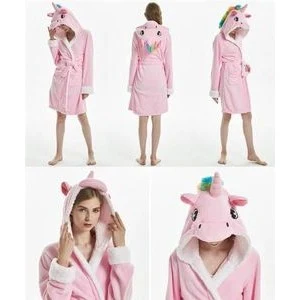 Adult Lady Narwhal Polar Fleece Robe Soft Bathrobe 1