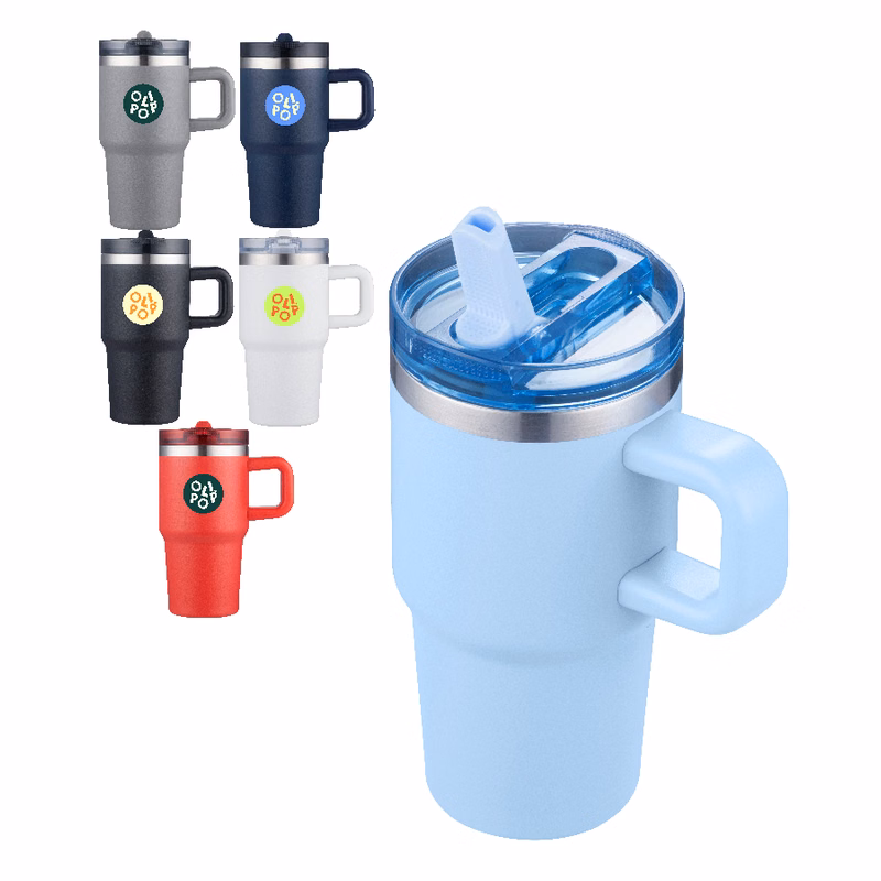 Union Printed - 20 oz Vacuum Mug with Straw - Full Color
