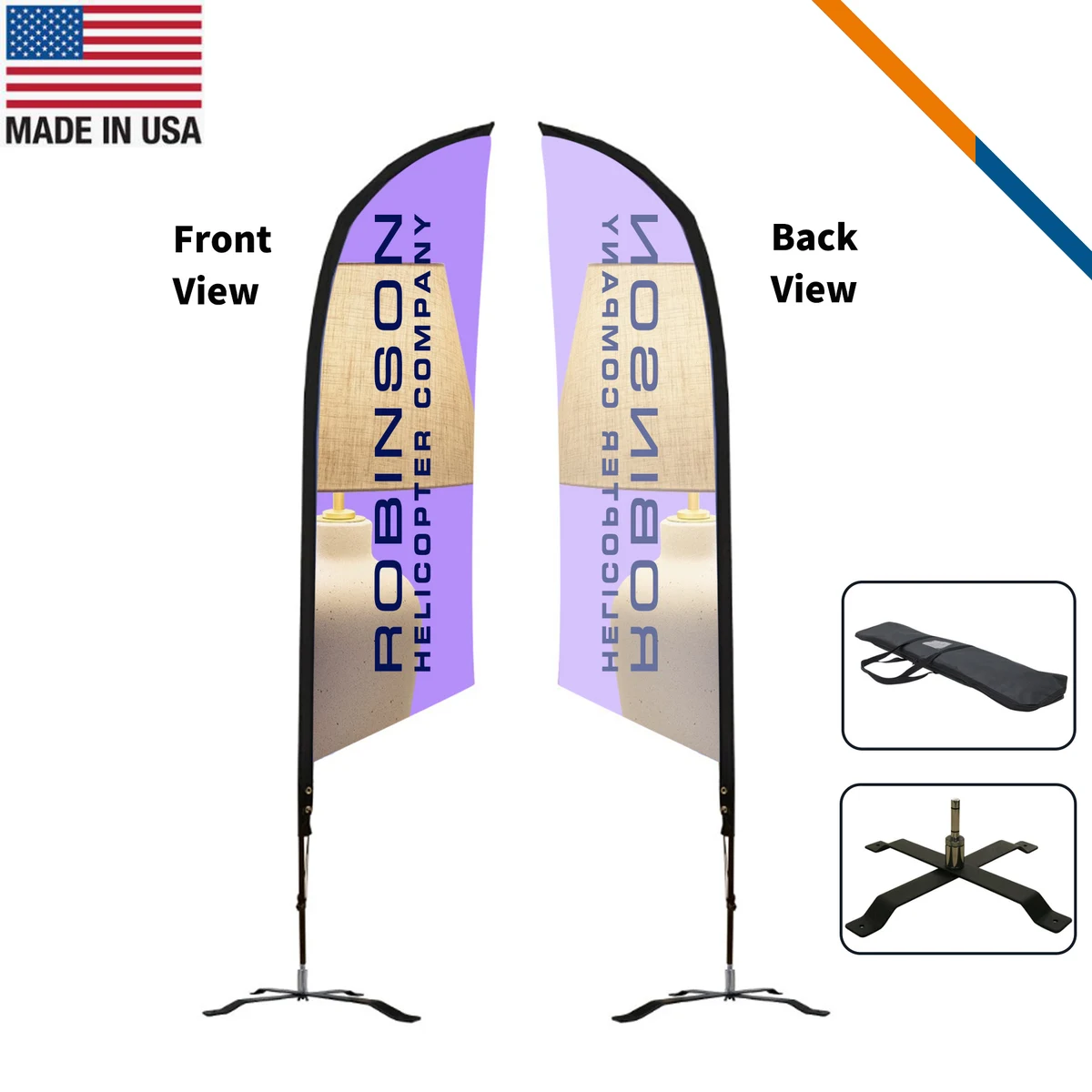 9' Marigold Single-Sided Angle Flag 1