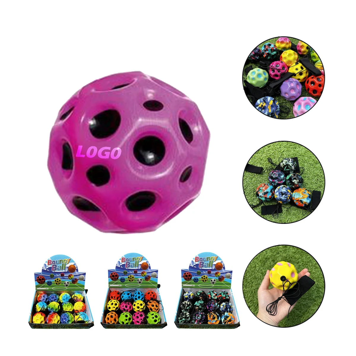 PU Moon Stone Wrist Bouncy Ball 1