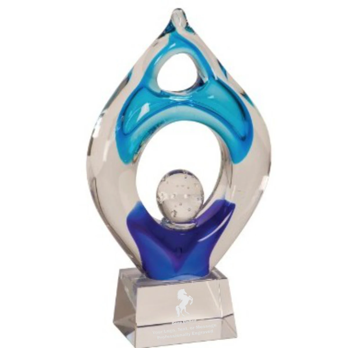 10 1/4" Winner Colored Art Glass Award 1