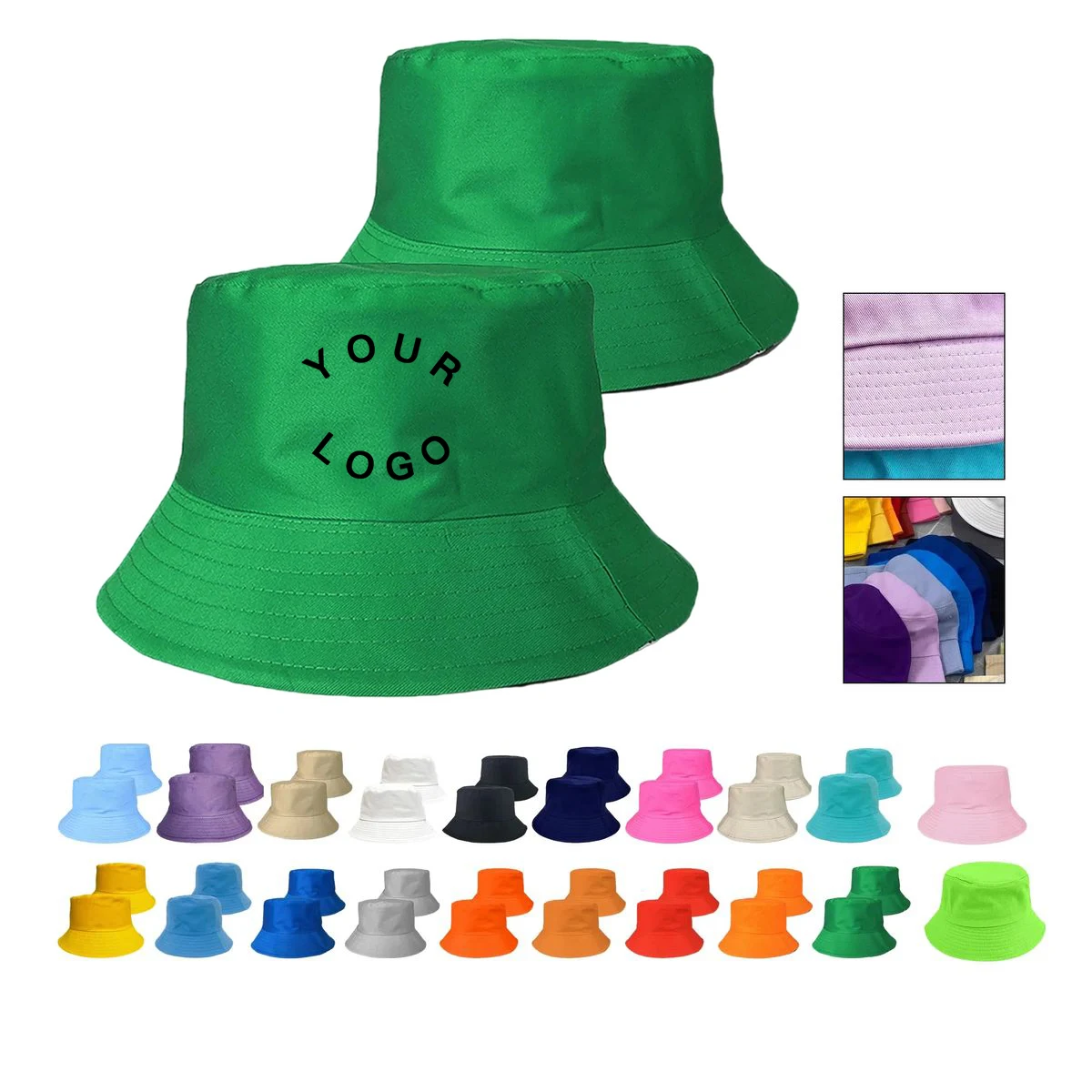 Unisex Bucket Hat with Sun Protection Polyester Cotton 1