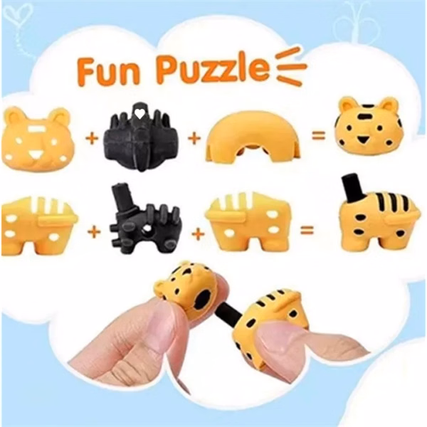 Custom Zoo Animal Pencil Erasers — Full-Color Set of 25 for Education & Corporate Gifts
