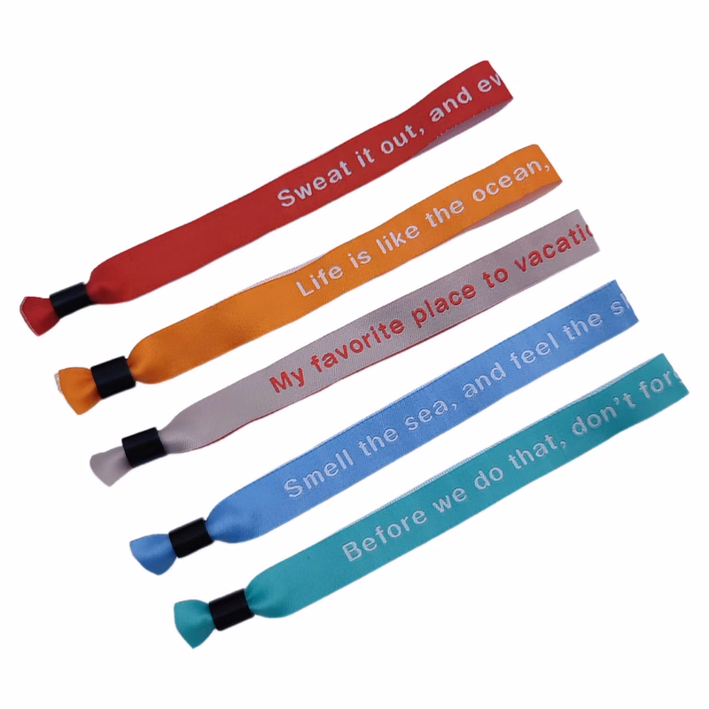 Custom Wide Woven Fabric Wristband