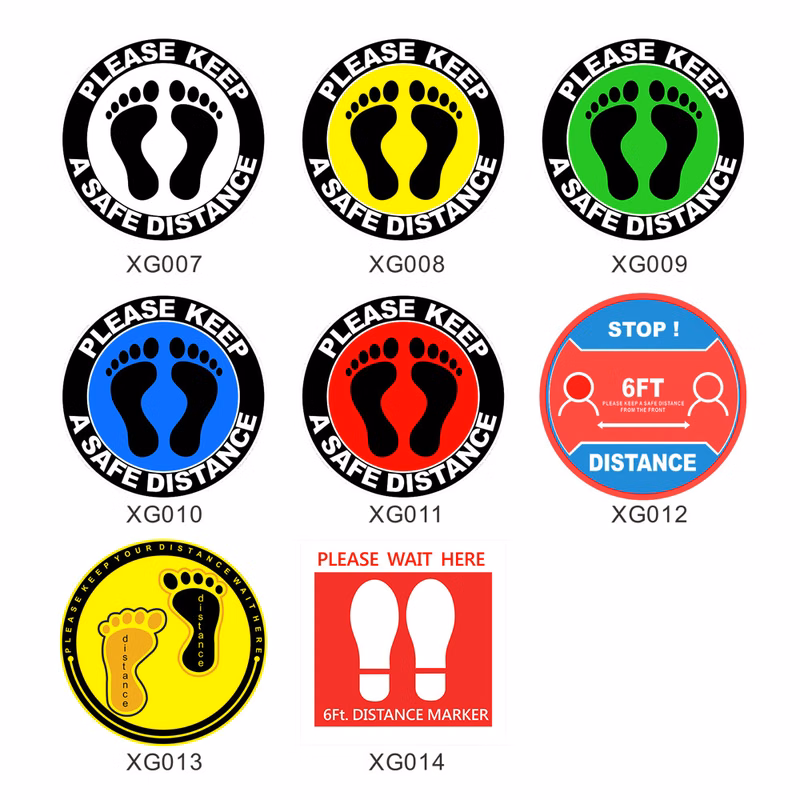 12" PVC Round Social Distancing Floor Sticker & Decals