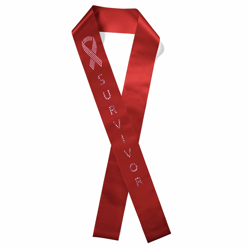 4" Badge Satin Sash - 65" Long - Sparkle
