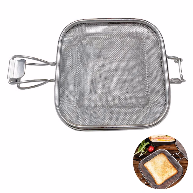 Stainless steel hand-pressed sandwich grill