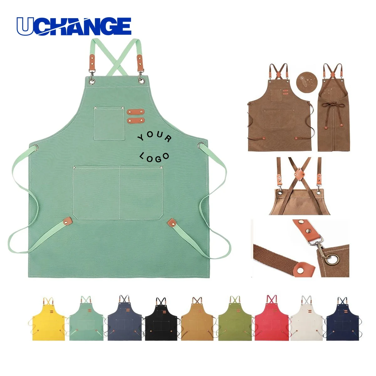 Canvas Kitchen Apron with Full Color Logo for Events 1