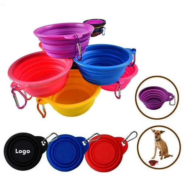 Silicone Pet Bowl With Carabiner Hook 1