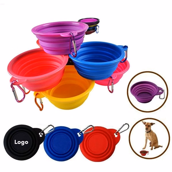 Silicone Pet Bowl With  Carabiner Hook