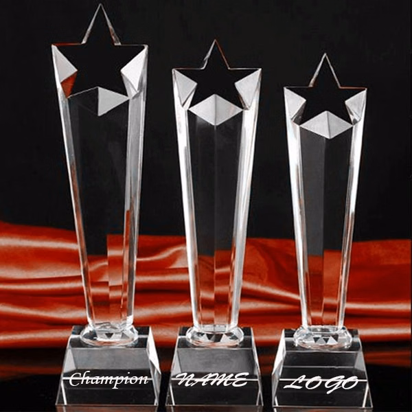 Crystal Pentagram Star Trophies
