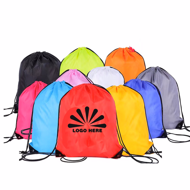 Drawstring Backpack With Customizable Logo