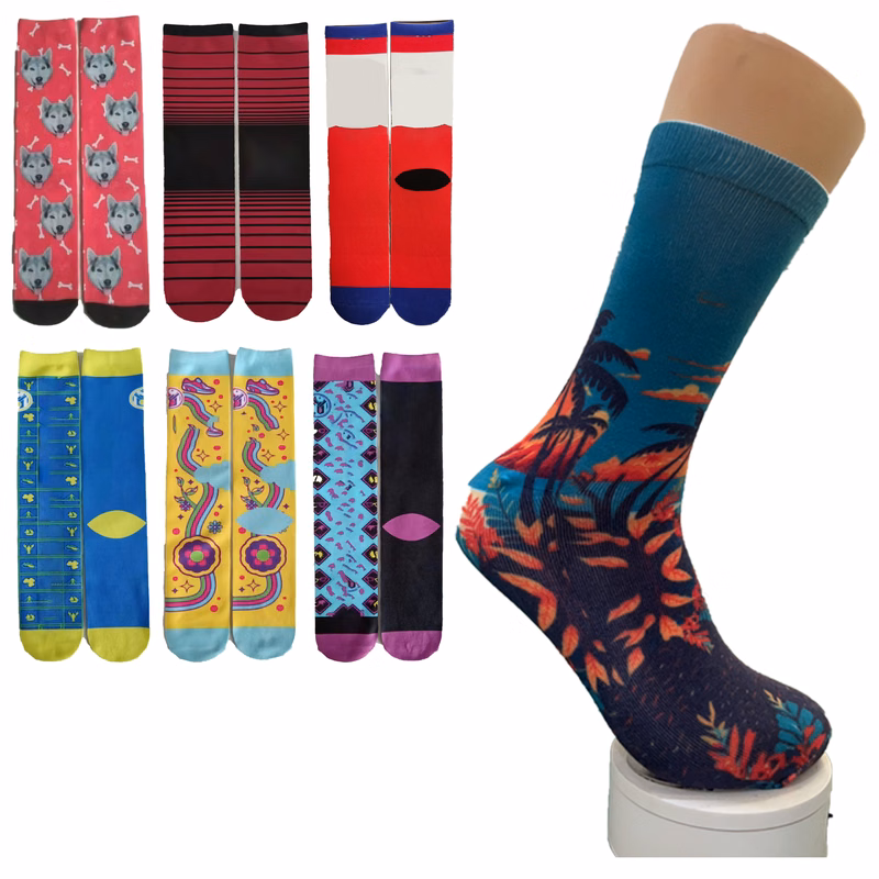 Vibrant Polyester Custom Socks MOQ 100