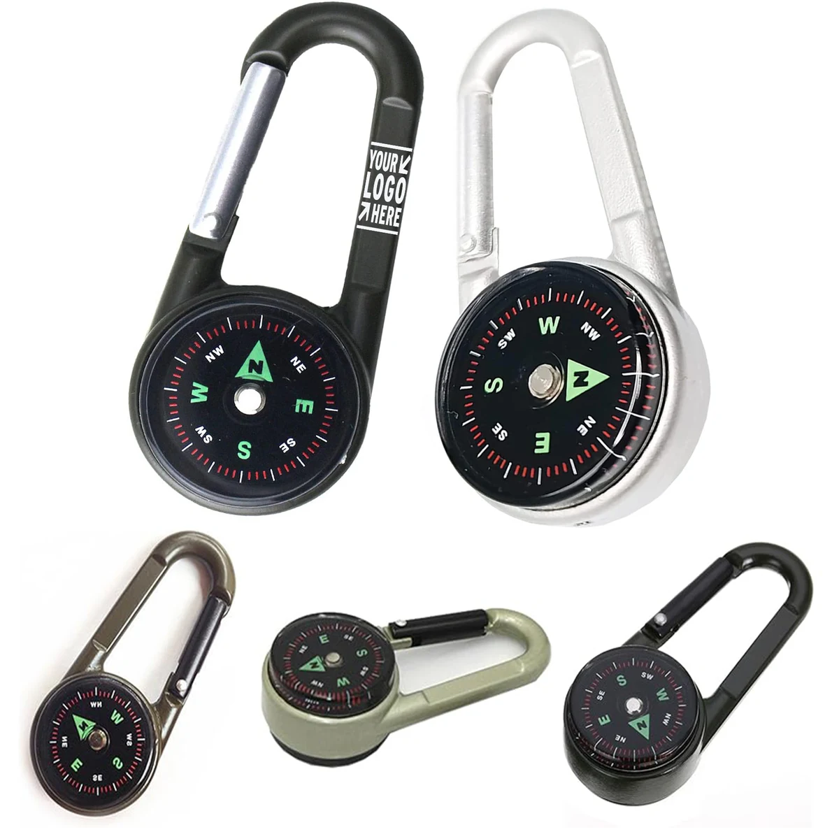 Kid Carabiner Clip On Hiking Compact Small Pocket Magnetic Survival Compass Keychain Backpack 1