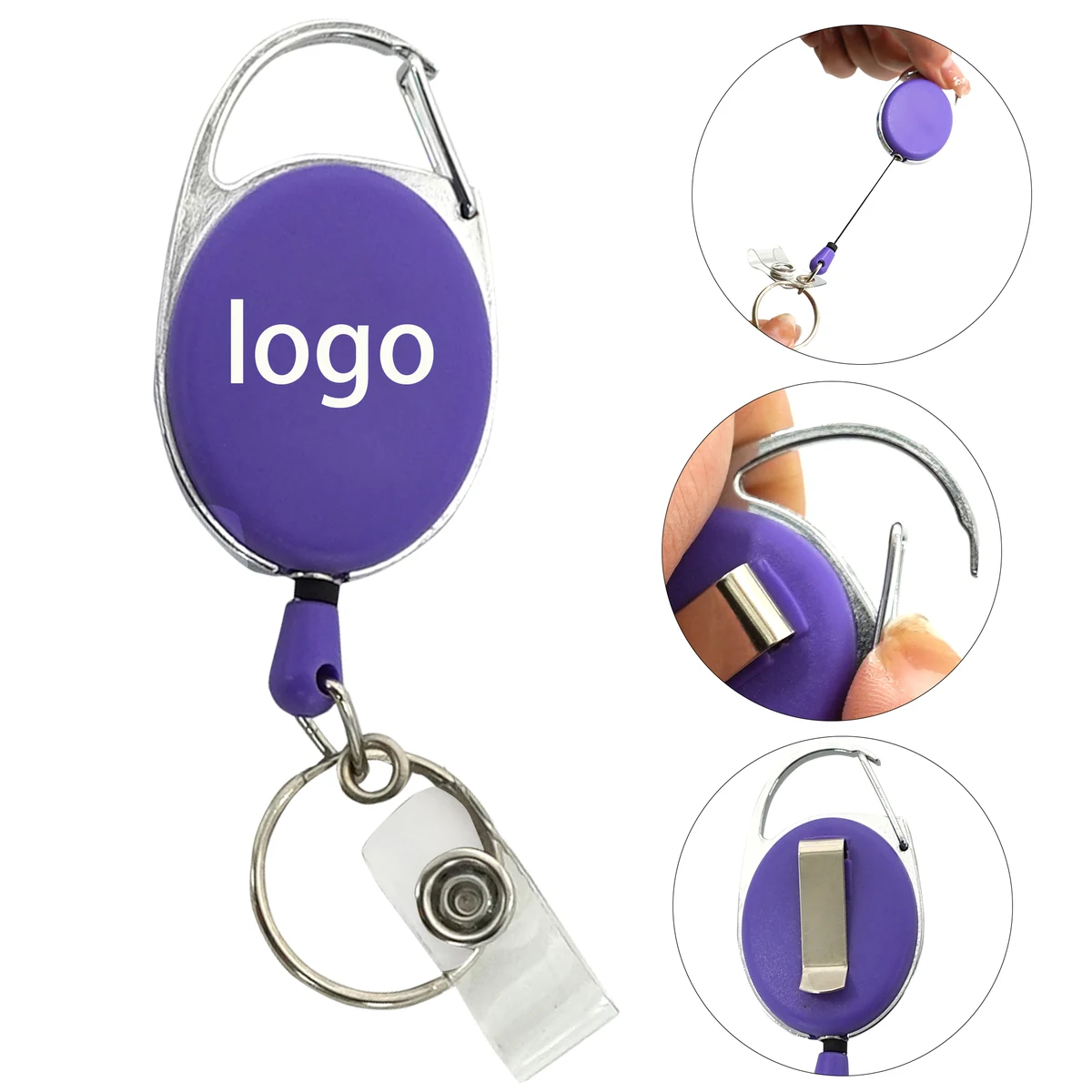 Oval Shape Retractable Badge Holder with Clip 1