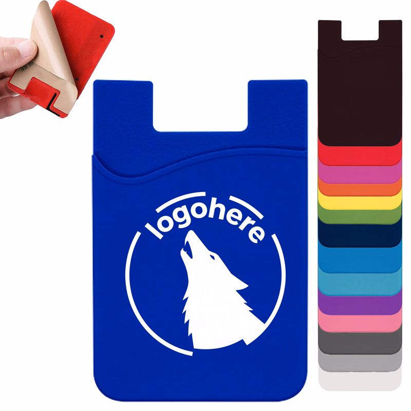 Silicone Stick On Phone Grip with Card Storage