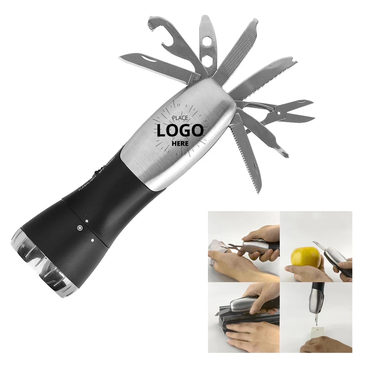 Stainless Steel Torch Multifunction Safety Tools Flashlight 1