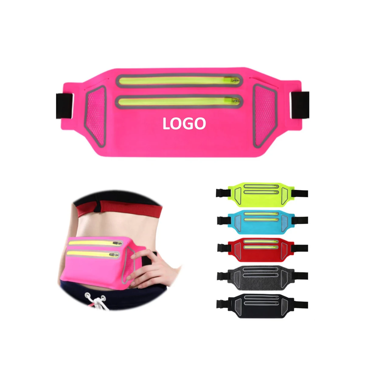 2-Zipper Mini Sport Waist Belt Fanny Pack 1