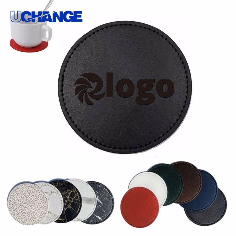 PU Leather Round Coaster Mat