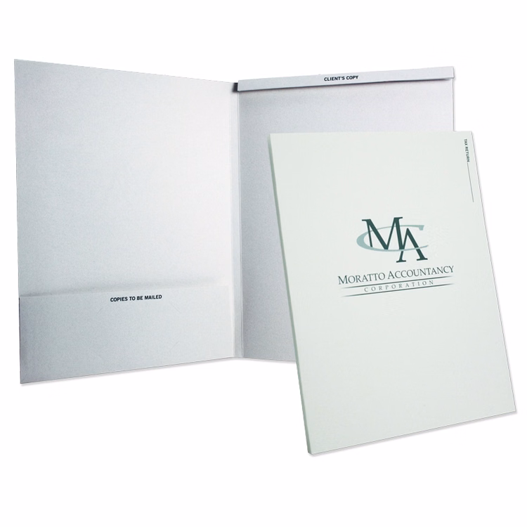 Tax Folder with Fold Down Tab (One PMS Color)