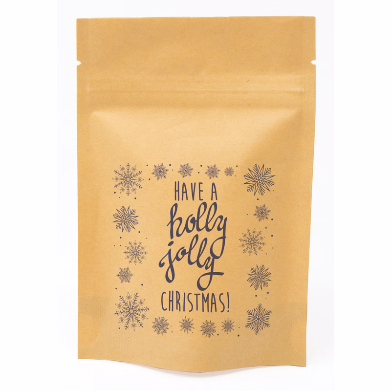 Snowflakes Predesigned Kraft Barrier Pouch (4"W x 6"H x 2"D)