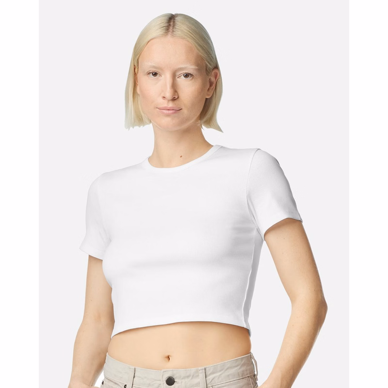 Women's Baby Rib Fitted Cropped Tee - BR210