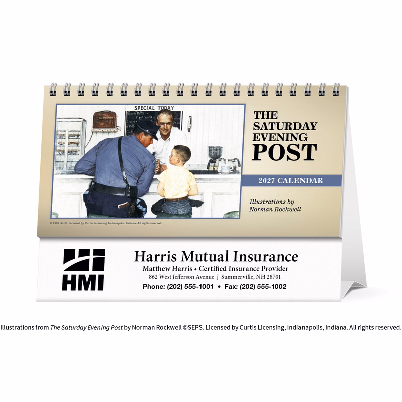 Triumph® Calendars The Saturday Evening Post Illustrations by Norman Rockwell Desk Calendar