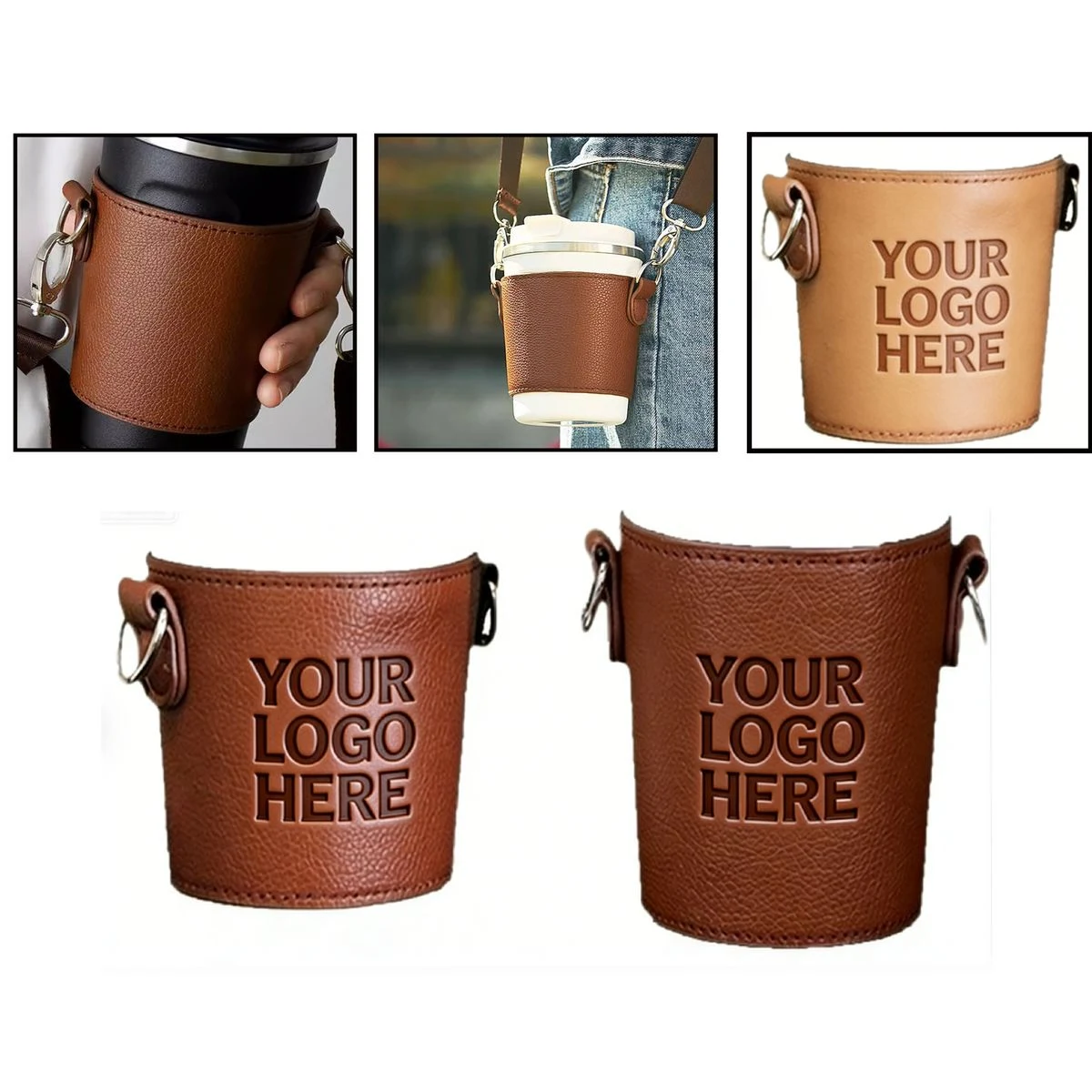 Crossbody PU Coffee Cup Holder 1