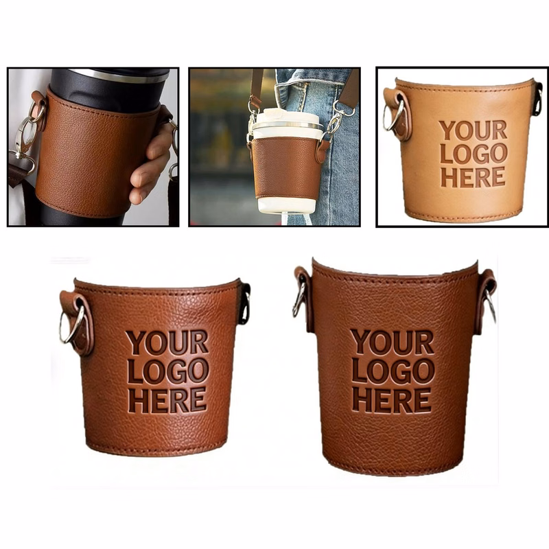 Crossbody PU Coffee Cup Holder