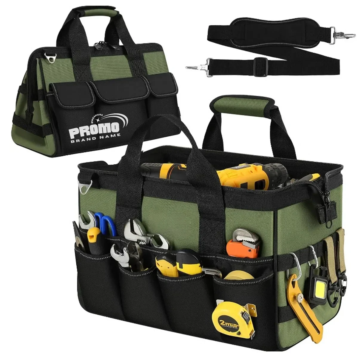Heavy Duty Tool Bag 15 Inch 16 Pocket Portable Box Storage 1