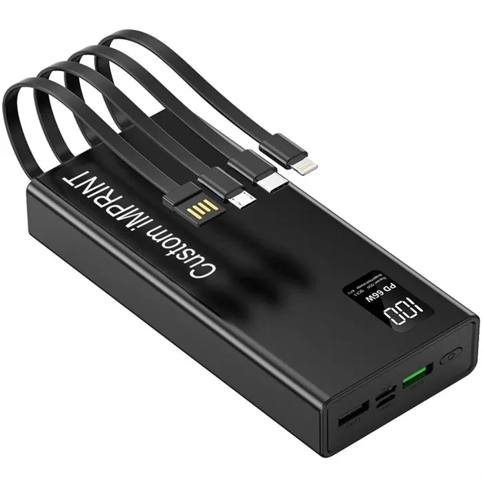 Portable Charger with Built in Cables - 20,000mAh 1