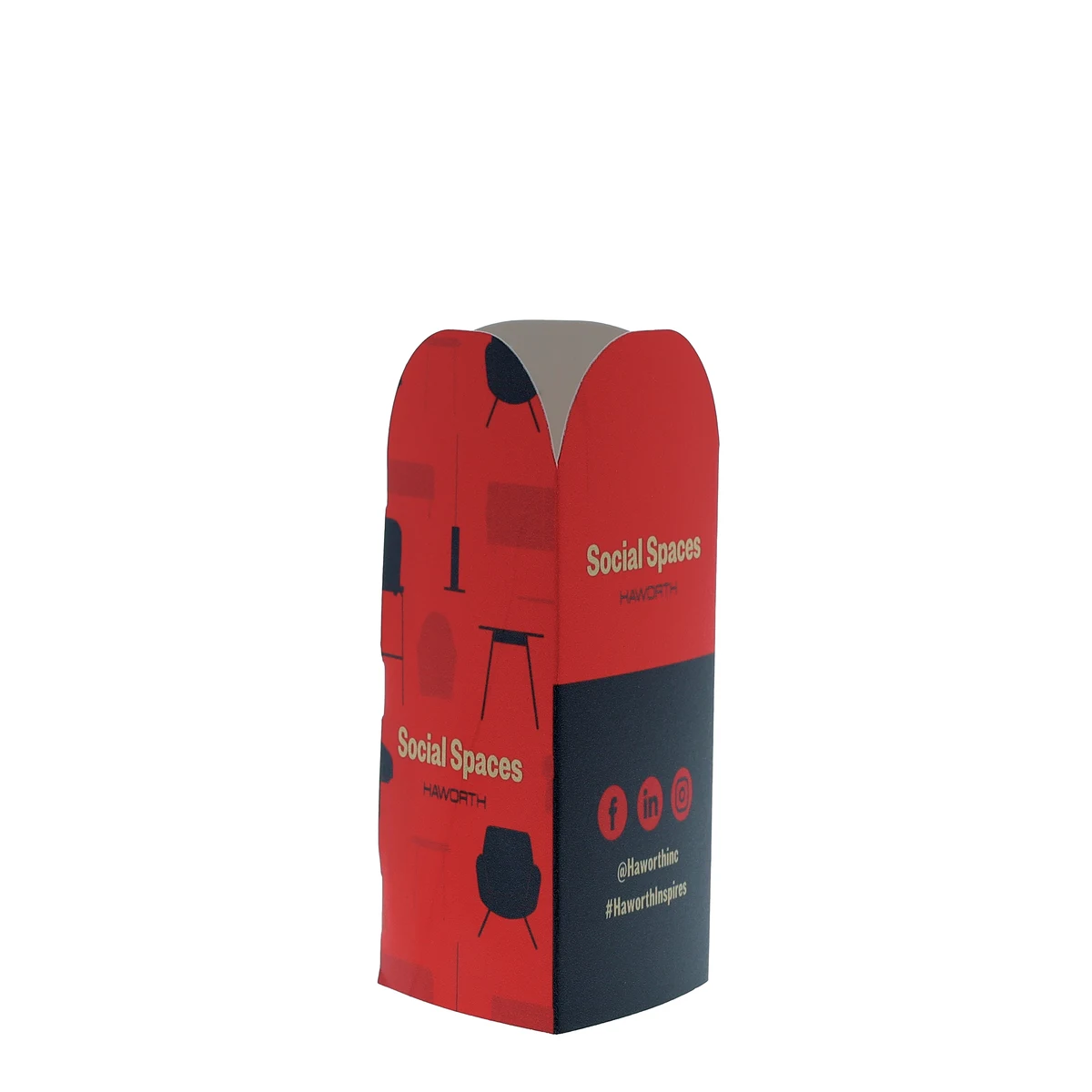 Table Tent Card Stock 12 pt 3 Sided 6.000" x 3.000" x 3.000" Round Top White Digital Print 1