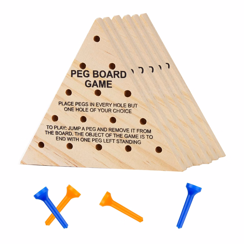 Wooden Triangle Peg Game