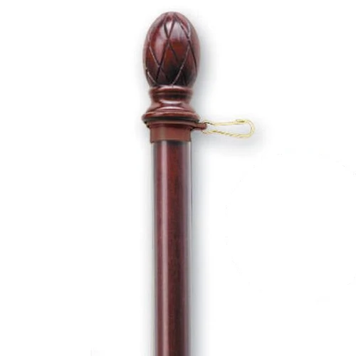 5' x 1" Dark Mahogany 1-Piece Pole 1