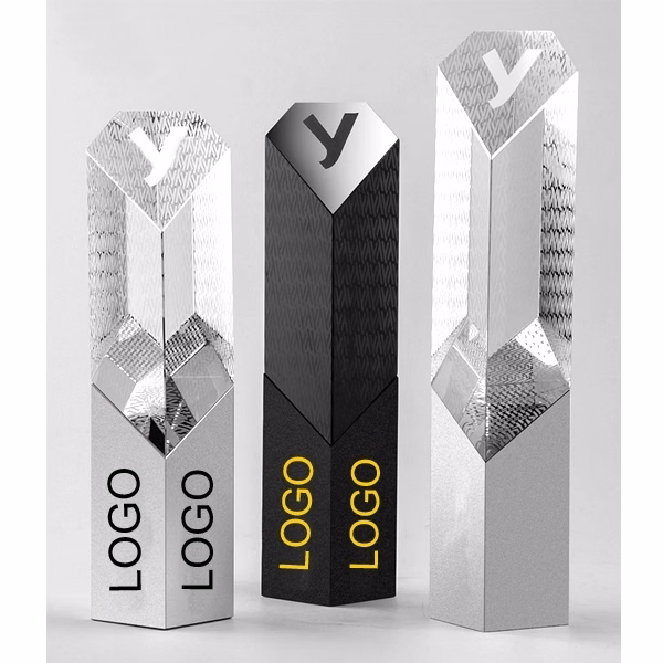 Unique Design Forest Crystal Metal Award