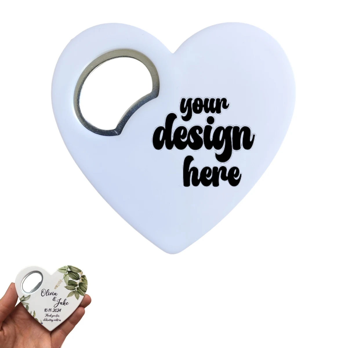Full Color Heart Shaped Bottle Opener 1