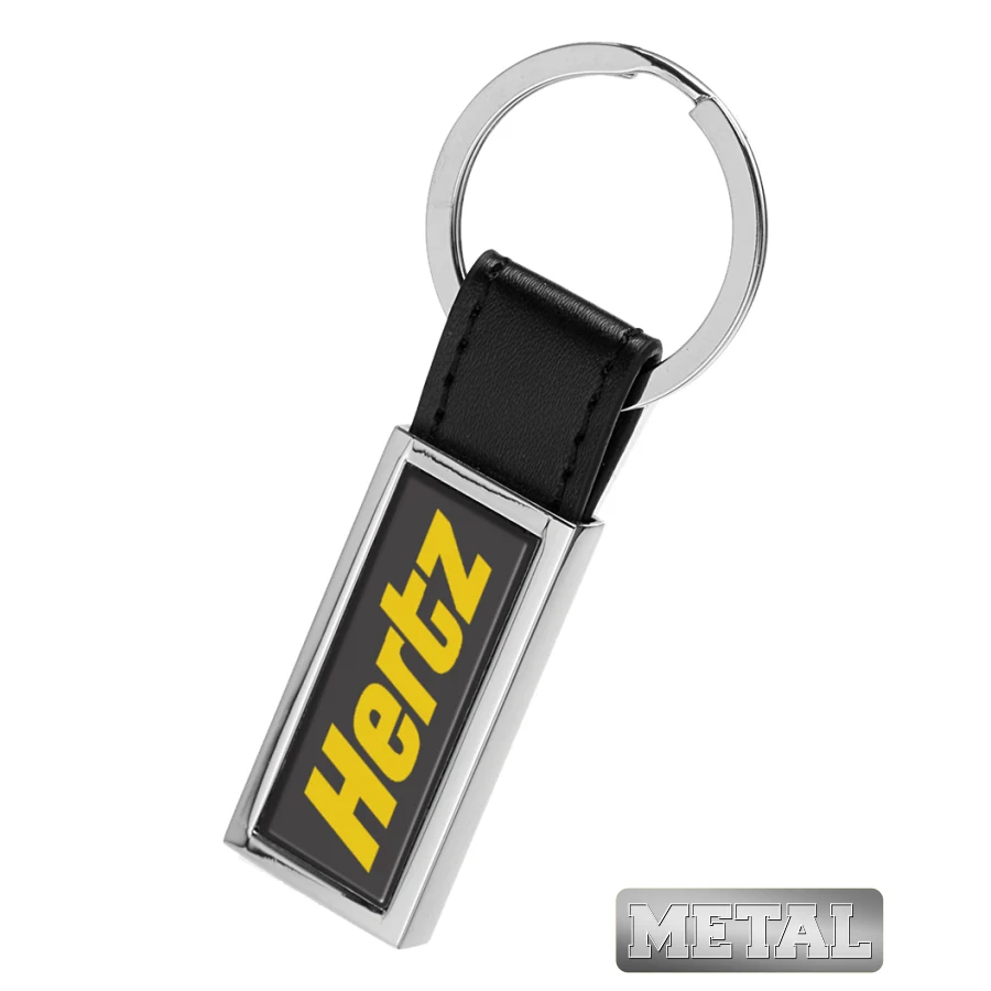 Metal Leatherette Keychains - Full Color 1