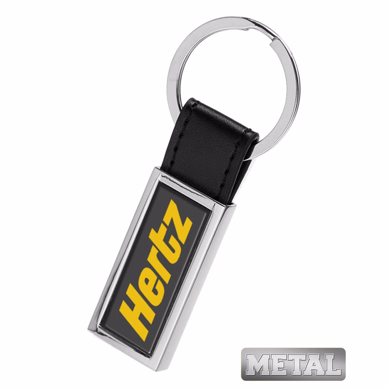 Metal Leatherette Keychains - Full Color